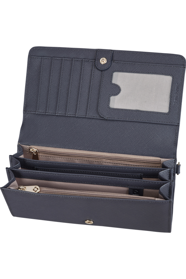 Samsonite My Samsonite Slg L W 14cc+2w+2z Coin  Grey Blue