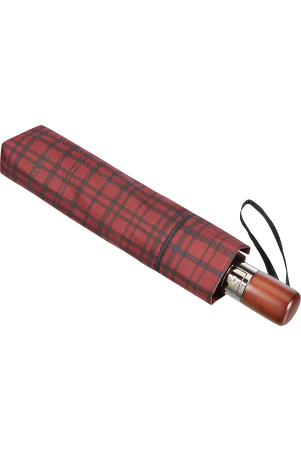 Samsonite Wood Classic S 3 Sect. Auto O/C Short  Bordeaux Scottish