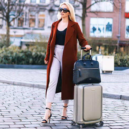 mysamsonite Sidewalk Chic: our Prodigy in Ivory Gold and Highline bailhandle.